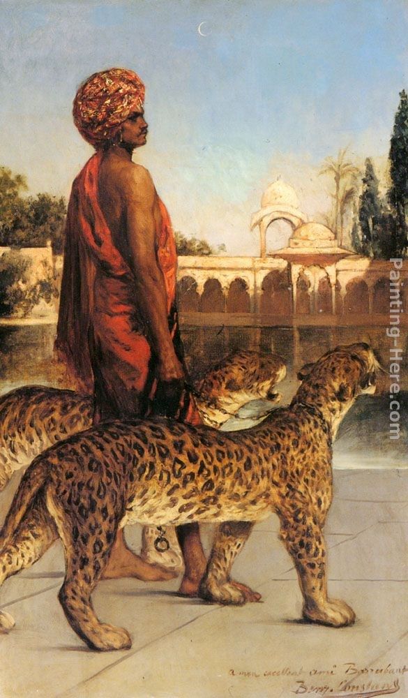 Benjamin Jean Joseph Constant Palace Guard with Two Leopards